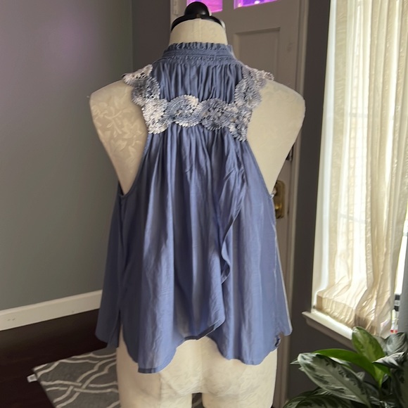 Free People Embroidery Trim Button Front Top - Picture 5 of 8